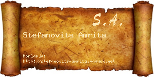 Stefanovits Amrita névjegykártya
